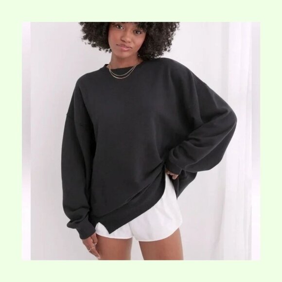 Aerie "The Chill Crew" Sweatshirt, Black, Size L - Picture 4 of 4